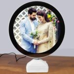 Round Magic Mirror Tabletop Customized Photo Frame (White) photo review