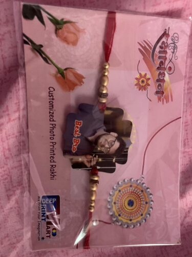Photo print Rakhi for Men with Roli Chawal and Greeting Card. photo review