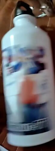 Bottle - Aluminium Your Photo Personalised Printed Sipper Water Bottle with Photo and Name Customised (White) photo review