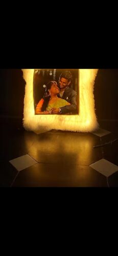 Led Cushion Pillow with Photo - Golden Color- Rectangle Shape photo review